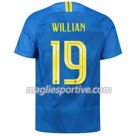Completo Calcio Brasile Willian 19 Divisa Trasferta Mondiali 2018